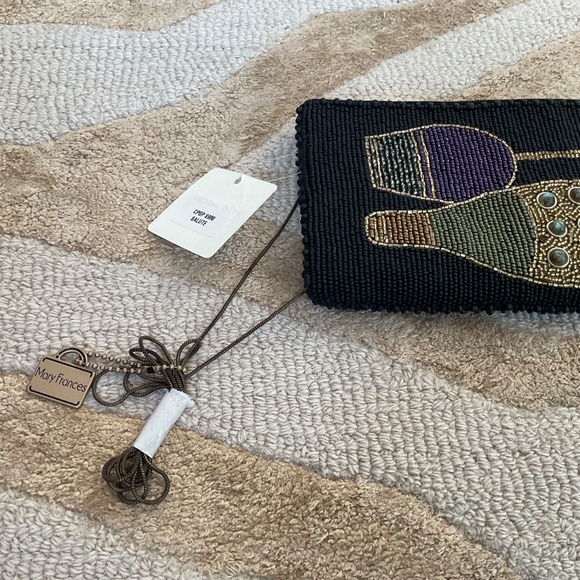 Mary Frances beaded bag with chain, BRAND NEW, Wine glass, bottle, purse clutch - Picture 10 of 12